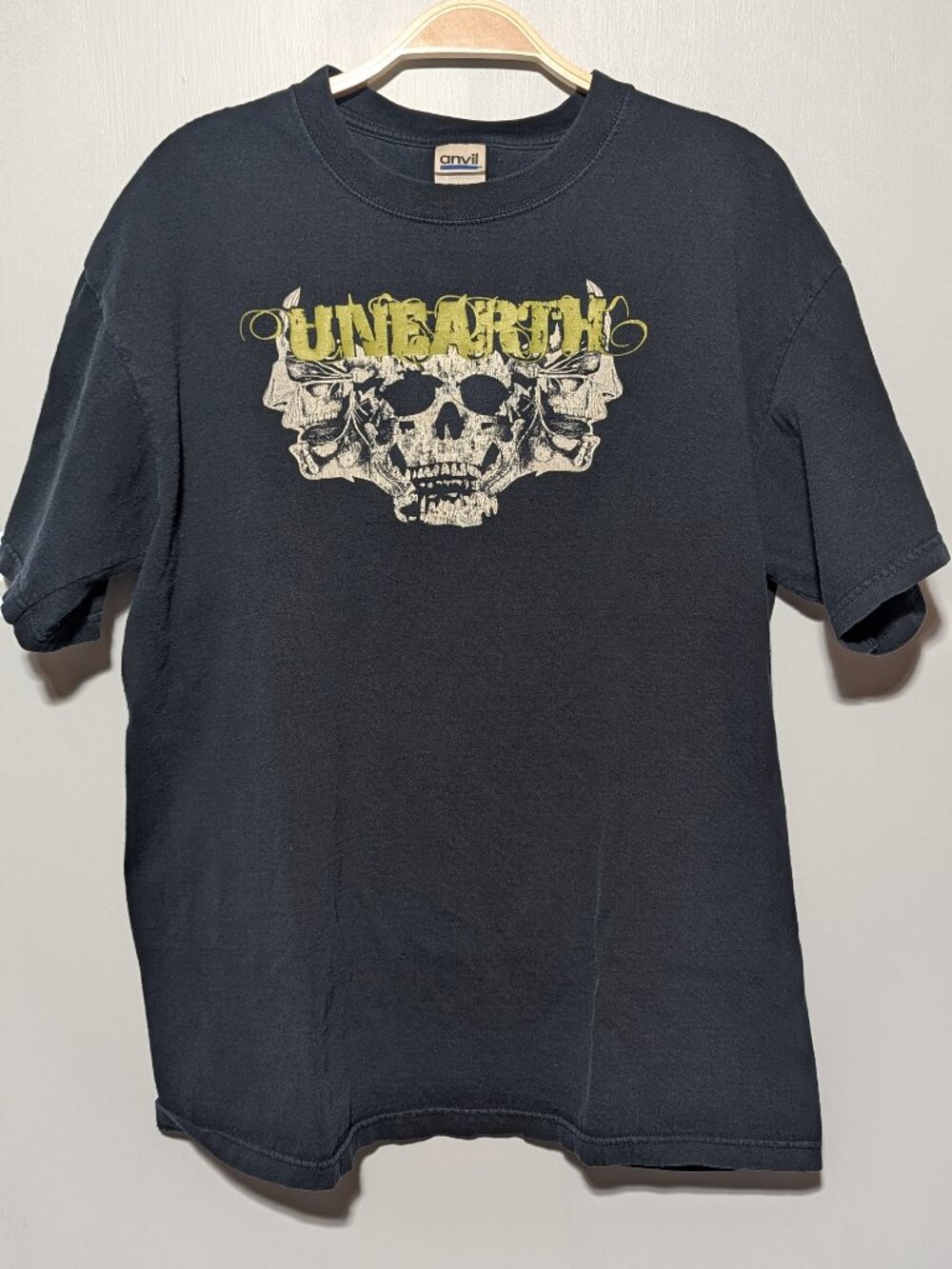 Unearth Band Graphic Tee Skull Metalcore Hardcore Heavy Metal T-Shirt Large